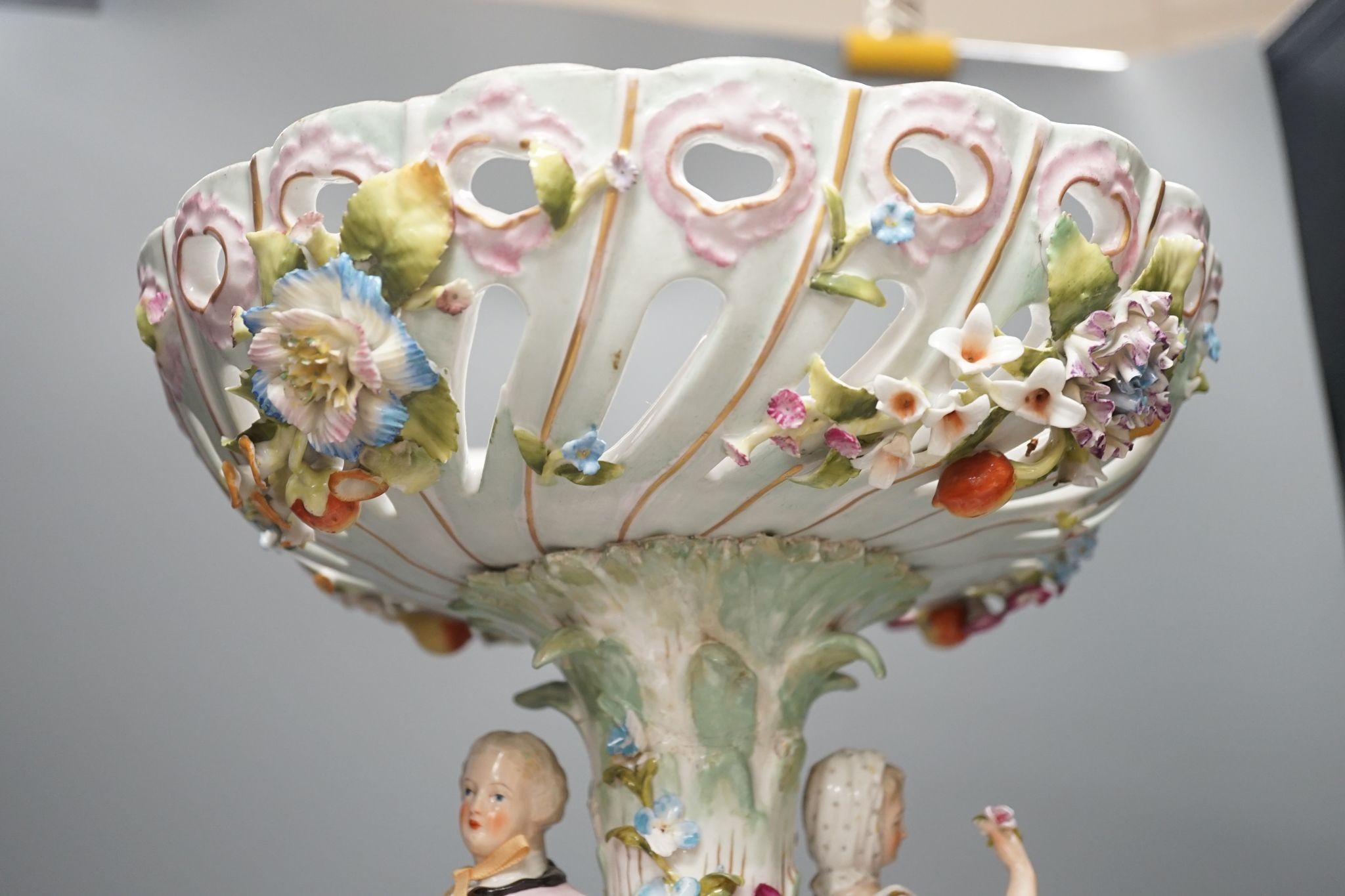 A large Pottschapel figural centrepiece bowl, 42cm